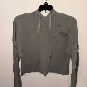 Rue21 Distressed Olive Hoodie